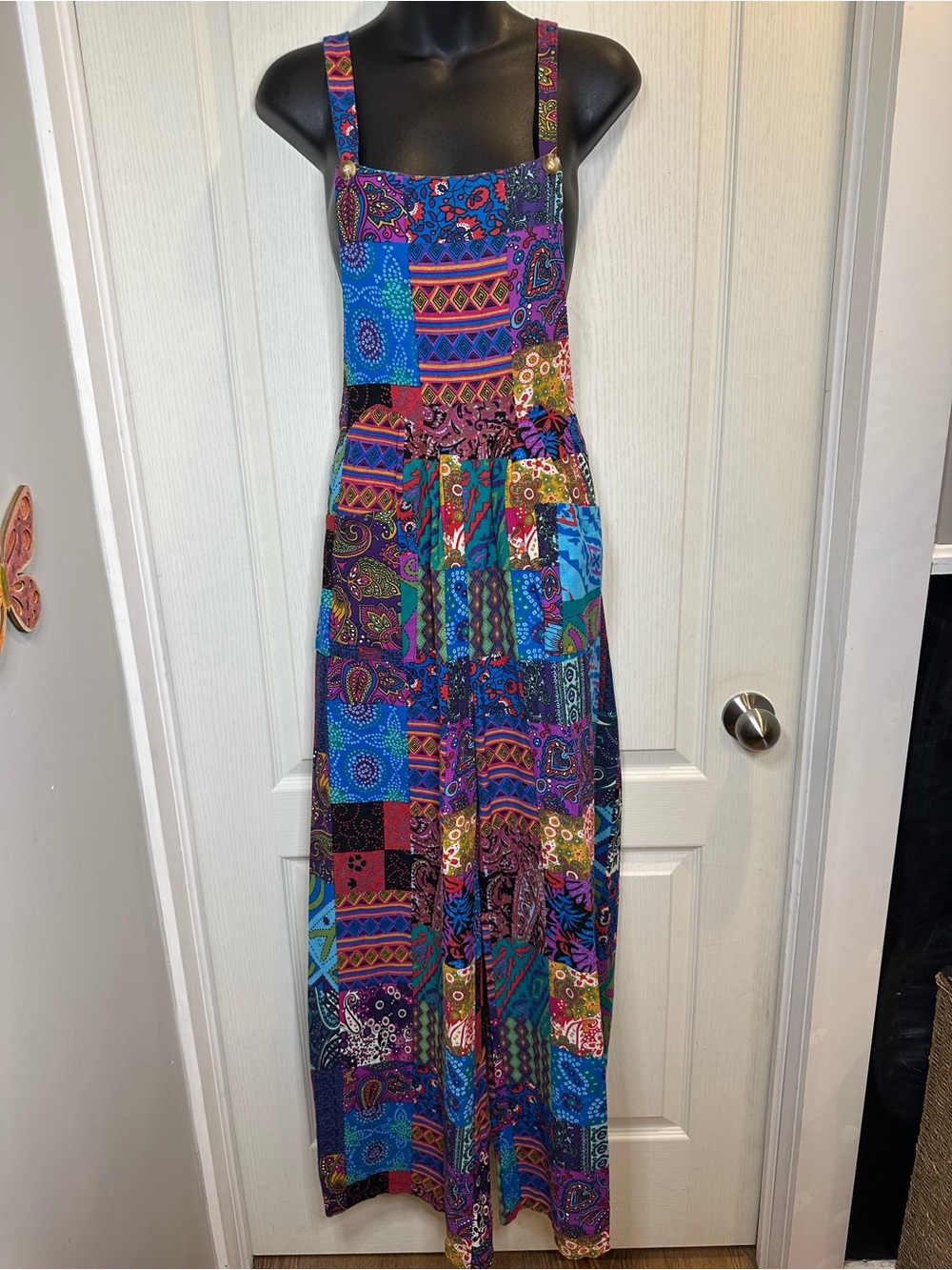 Boho Patchwork Multicolor Jumpsuit - Blue & Purple
